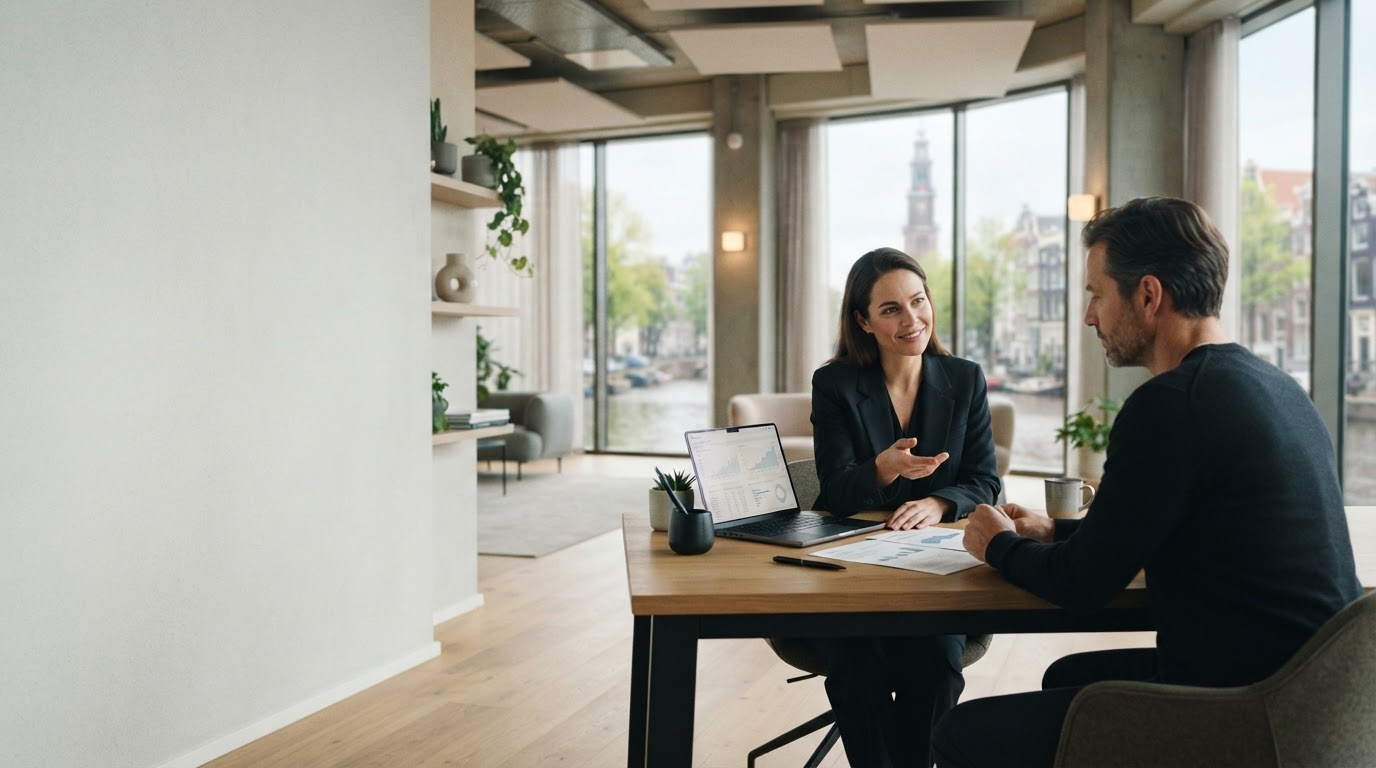 Greld Kreditholm interface met een voorspellende groeicurve op basis van real-time data-analyse